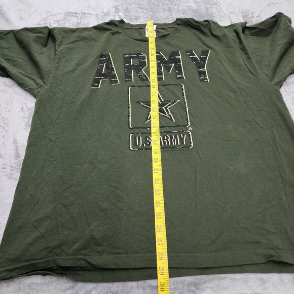 US Army Logo Men's Green T-shirt Size 2XL Bayside Tag Made iN USA - Picture 6 of 10